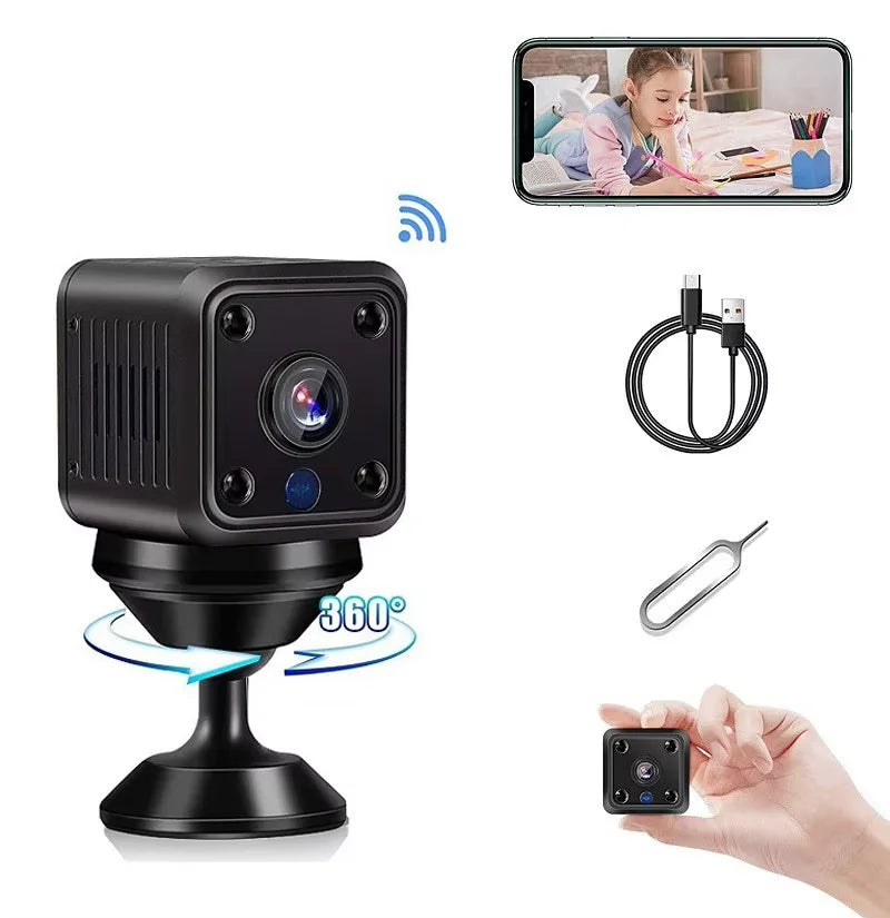 X6 Mini Camera 1080P HD WiFi Remote Monitor Baby Pet Camera Built-in Battery Night Vision Smart Home Security Protection