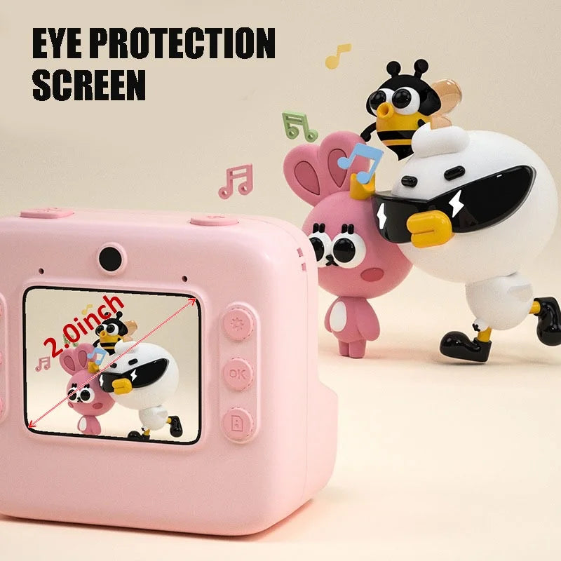 Children Instant Camera Print Camera 2.0" 1080P Video Photo Digital Camera with Thermal Print Paper for Kids Birthday Gift Toys