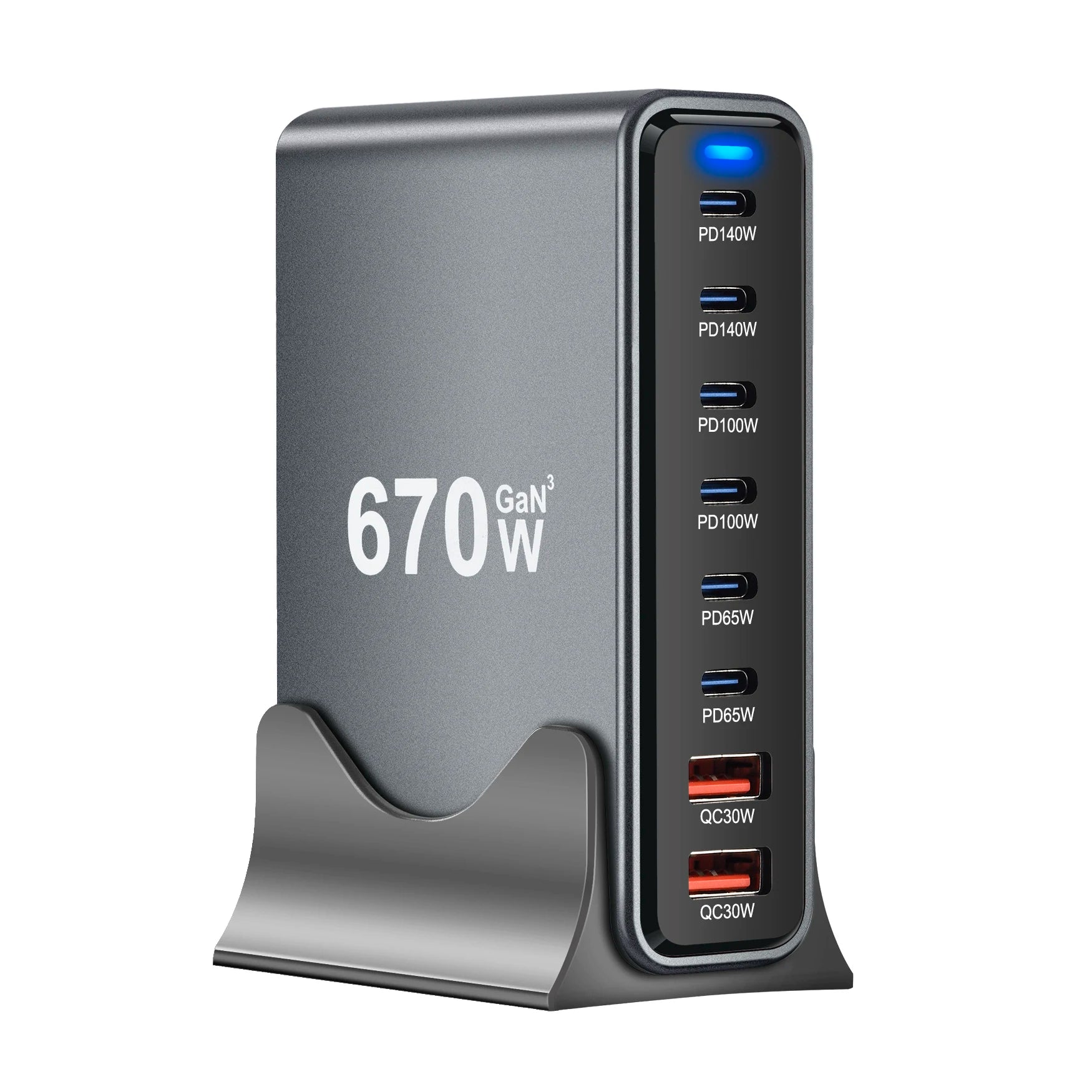 800W/670W/530W Fast USB C GaN Charger Block Dual 140W PD3.1 PPS Fast Charging Station for Multiple Devices Laptop Wall Charger