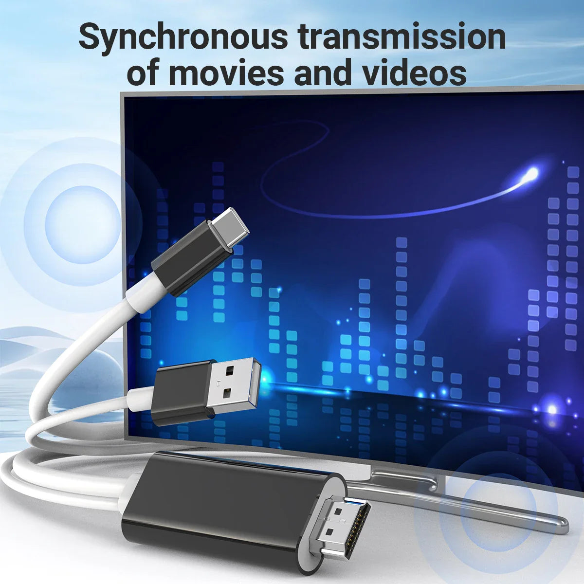 Type C to HDMI Cable with 5V USB Charging Portable Game HDTV Dock 4K HD Adapter for Steam Deck,IMac,IPad Pro,Surface