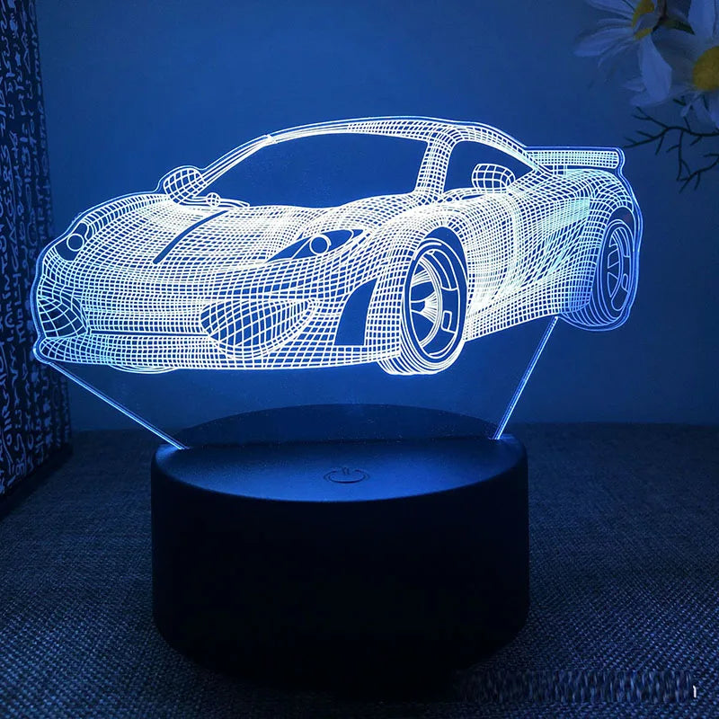 Formula 1 F1 Racing 3d LED Night Light Bedroom Custom Supercar Club Logo Write Name Superstar Lamp Birthday Gift For Boyfriend