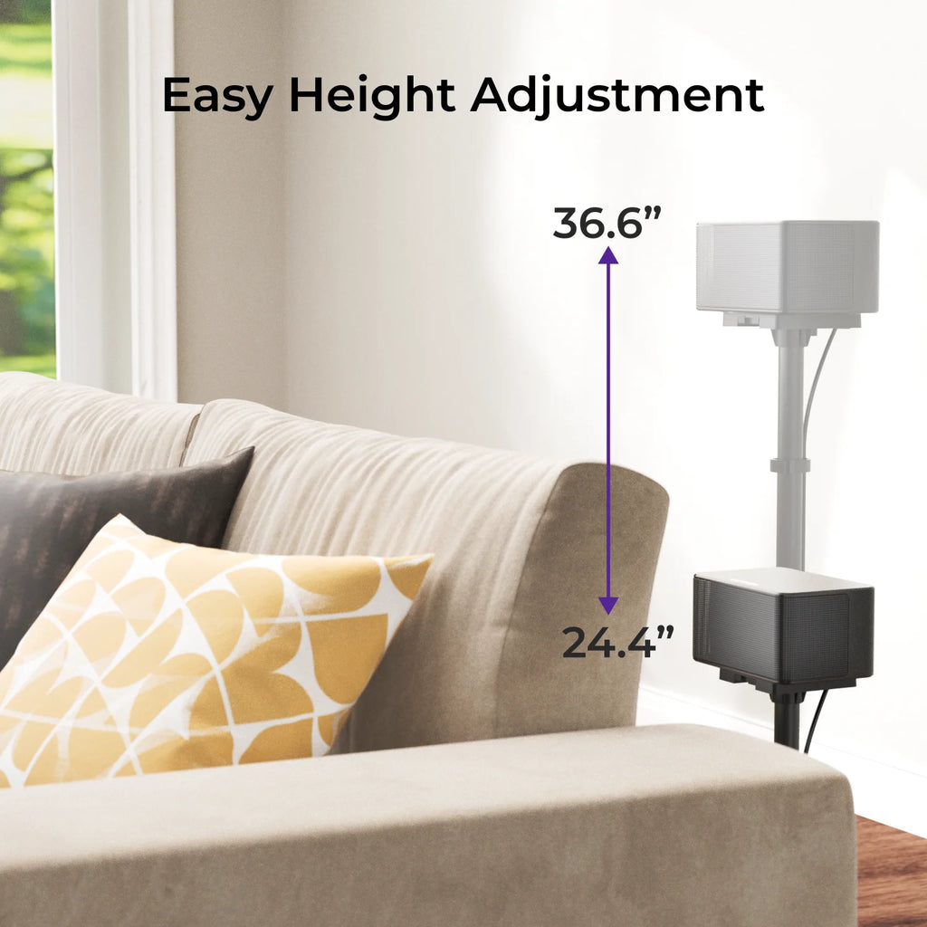 ULTIMEA Steady 310 Height Adjustable Speaker Stand from 62cm to 93cm for Surround Speakers with a Load Capacity of up to 3kg