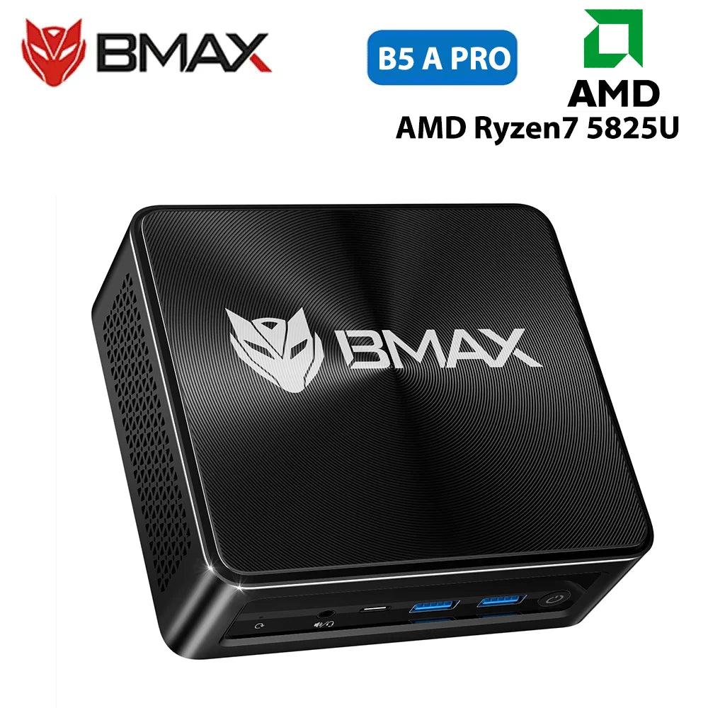BMAX B5A Pro MINI PC AMD Ryzen7 5700U Processor AMD Radeon Graphics 16GB(Support Max 64GB) DDR4 512GB NVMe SSD Windows 11