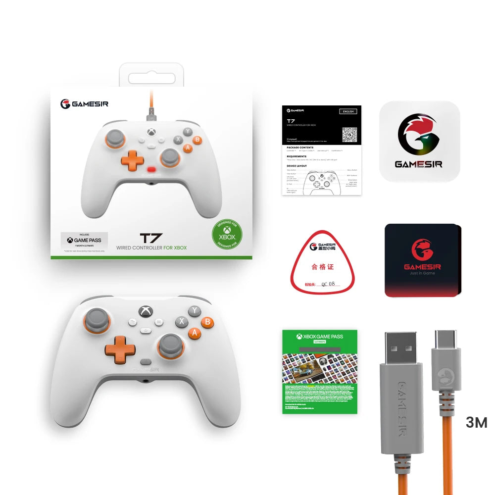 GameSir T7 Xbox Gaming Controller Wired Gamepad for Xbox Series X, Xbox Series S, Xbox One, with Hall Effect Joystick Trigger