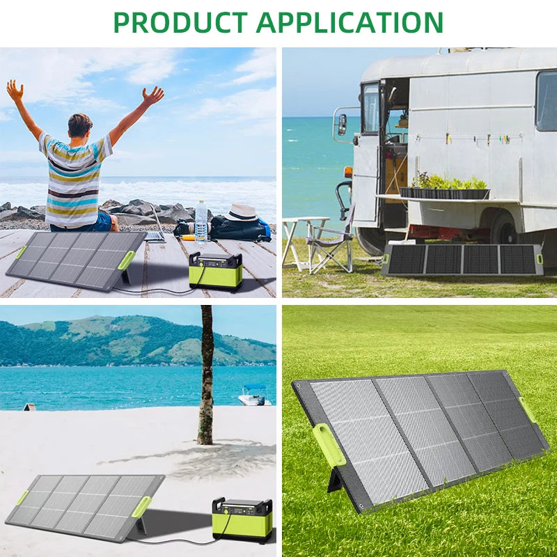Portable Waterproof Foldable Solar Panel Kit 100W to 400W Charging Capacity for Outdoor Camping