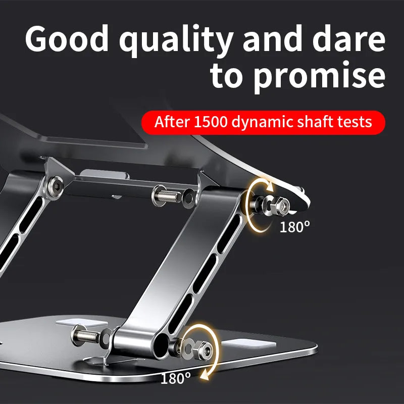 Adjustable aluminum alloy phone and tablet stand with 180-degree rotation and folding design