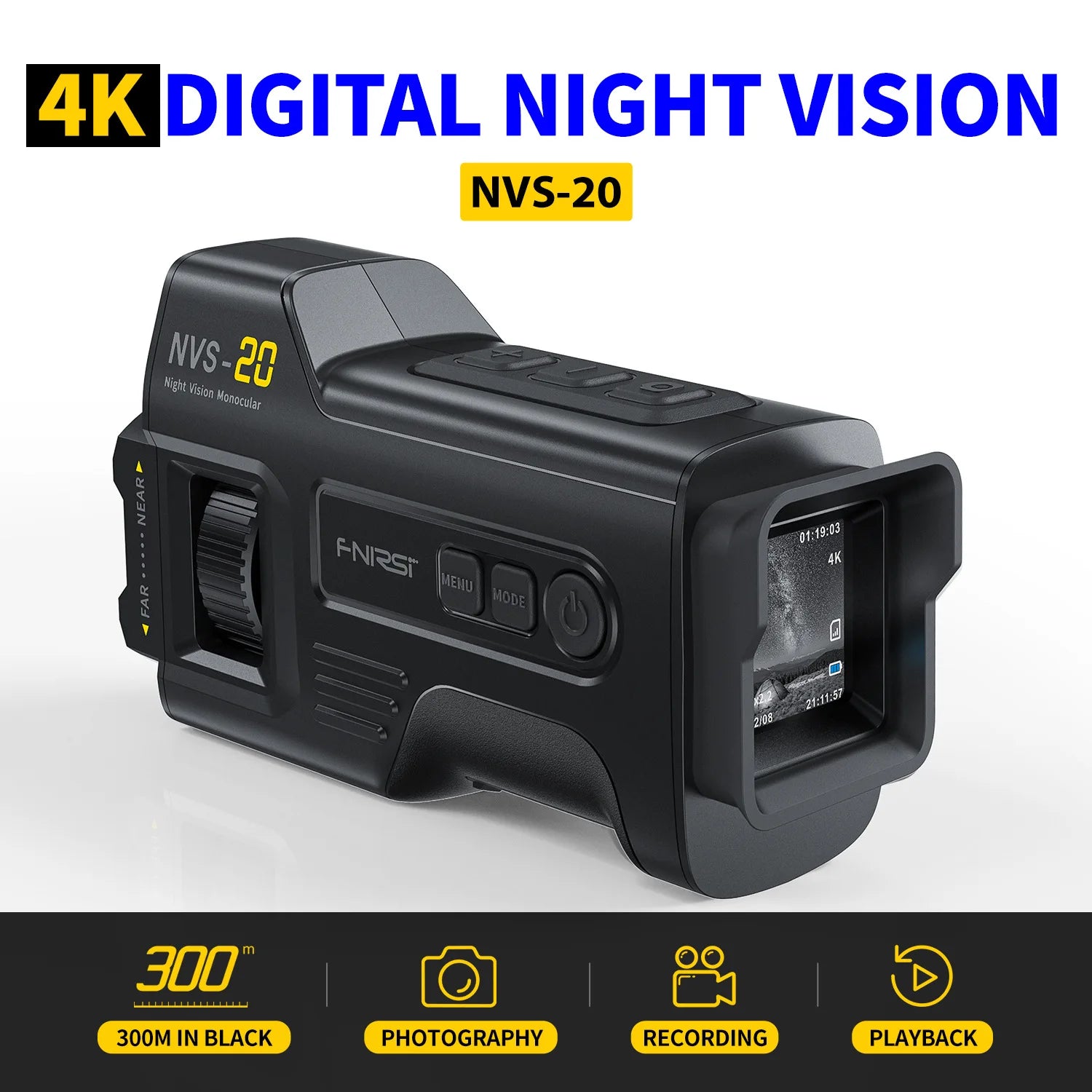 FNIRSI NVS-20 4K full color high definition infrared night vision small portable outdoor night optical imager