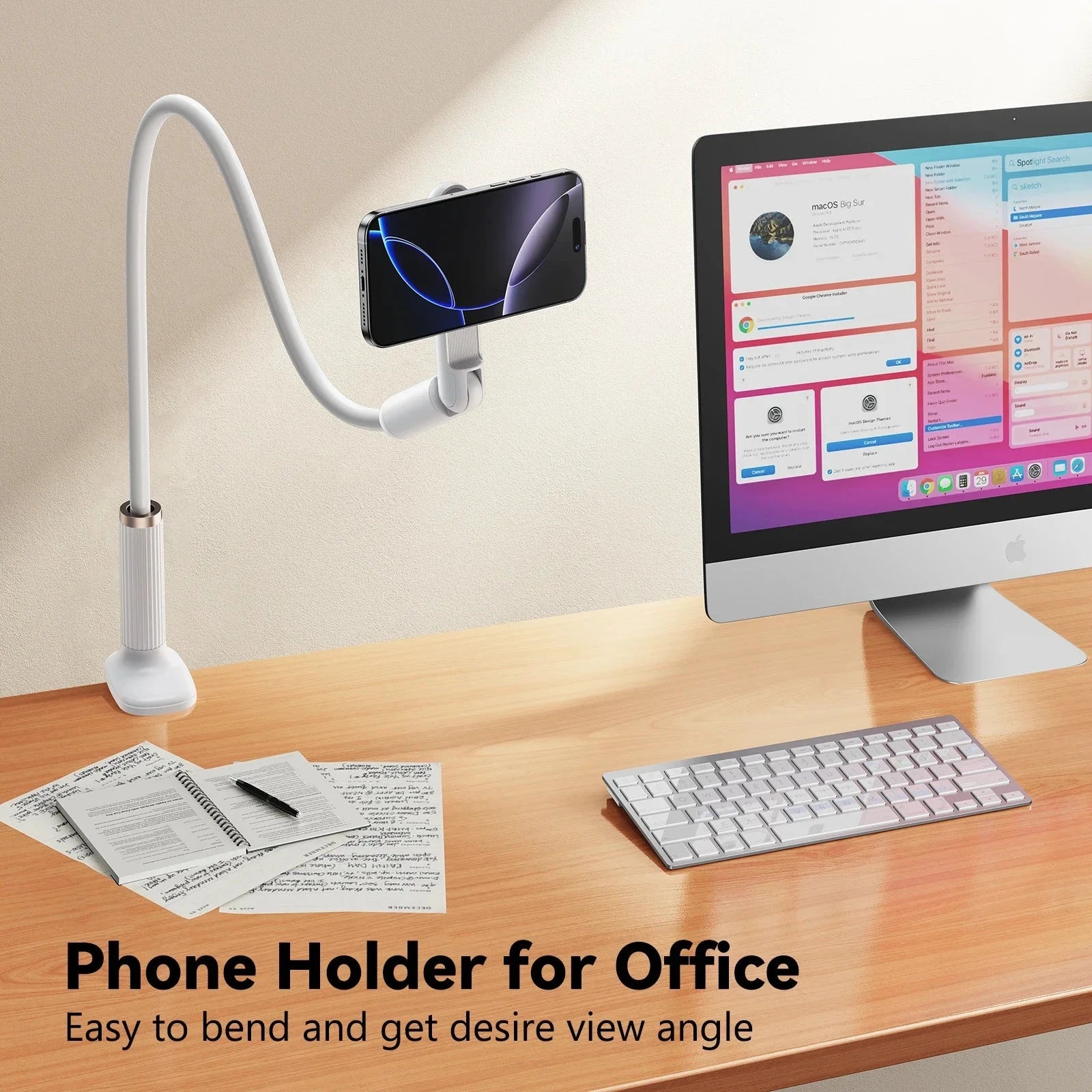 Oatabasf Magnetic Gooseneck Phone Stand Holder with Flexible Long Arm for Bed Lazy Bracket for 4-7" Phone Tablet Stand 4.7-13"