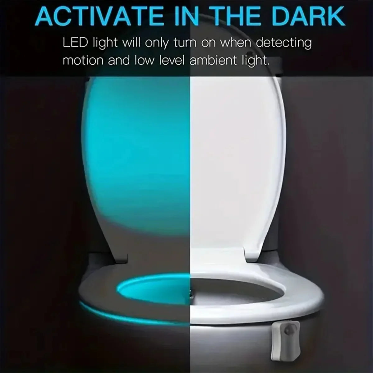 Toilet Night Light PIR Motion Sensor LED Light Toilet Bowl Light Washroom Night Lamp Battery-powered 7 Colors Changing Toilet