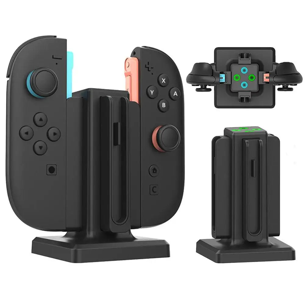 4-in-1 Fast Charging Controller Charger Dock Compatible For Switch 2 With 4 Joycon Lamppost LED Indication Accessories