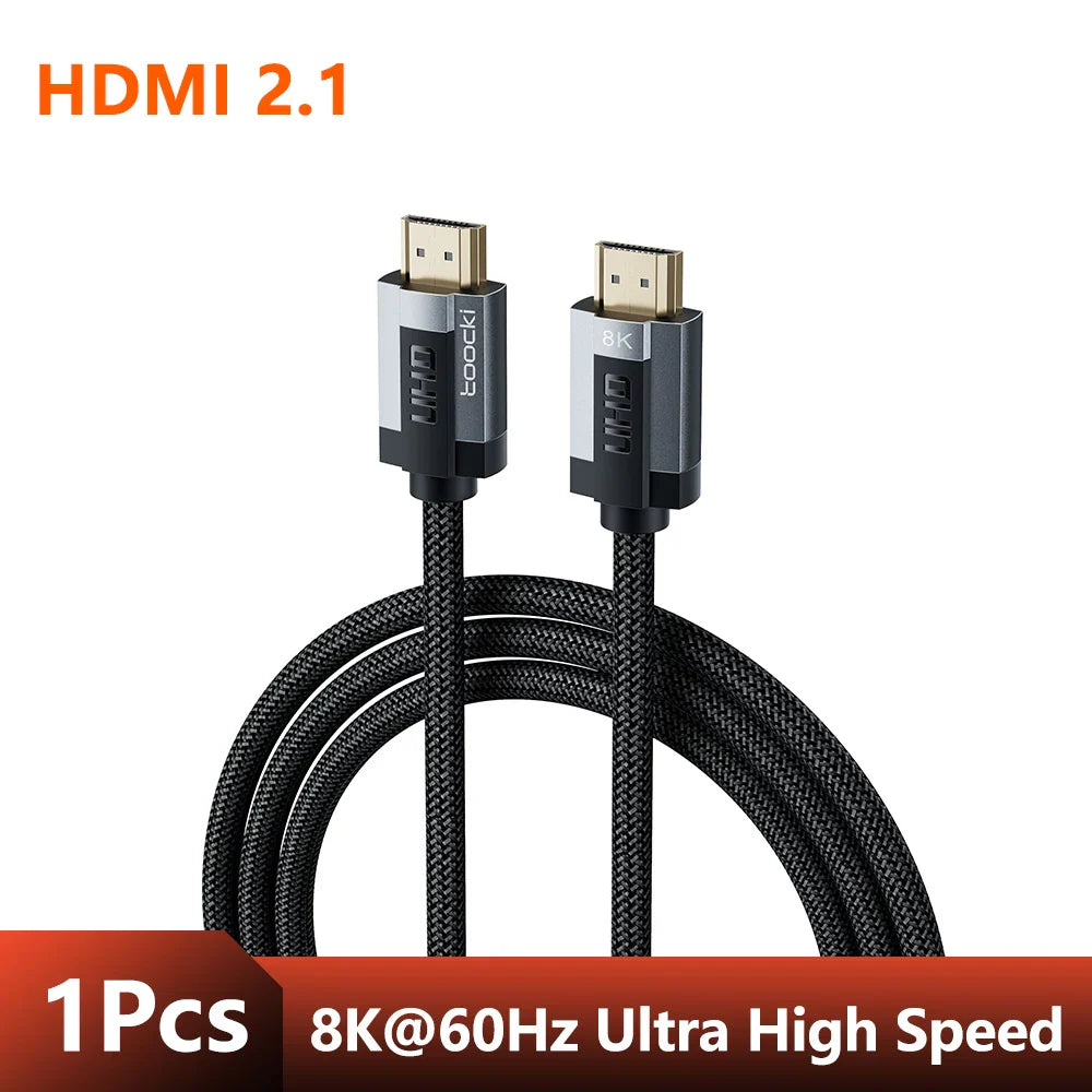 Toocki HDMI 2.1 Compatible Cable For Xiaomi Box PS5 PS4 Laptop Projector 8K@60Hz High Speed HDR HDMI Cable Dolby Vision 48Gbps