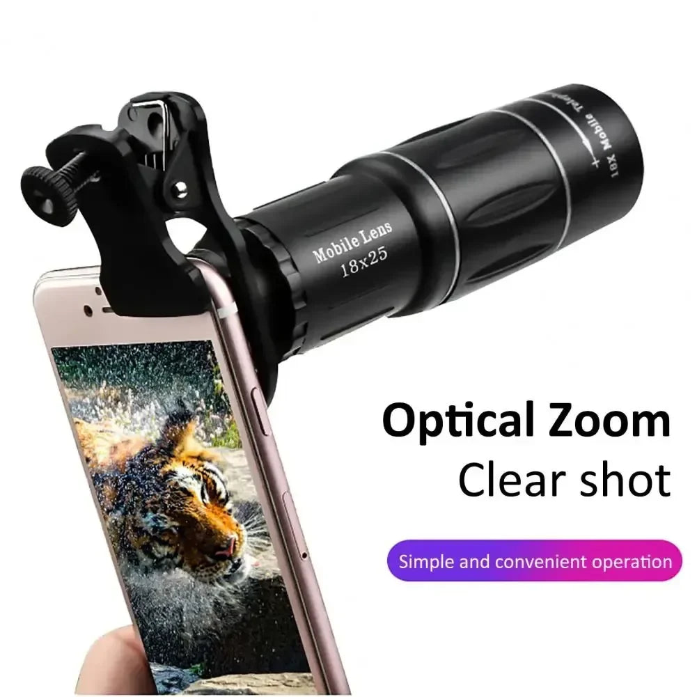 Universal Mobile Phone Telephoto Lens External Zoom Camera Lens for Concerts 18x Magnification