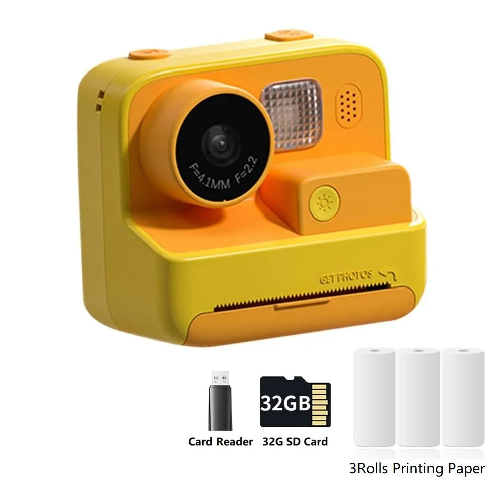 Children Instant Camera Print Camera 2.0" 1080P Video Photo Digital Camera with Thermal Print Paper for Kids Birthday Gift Toys