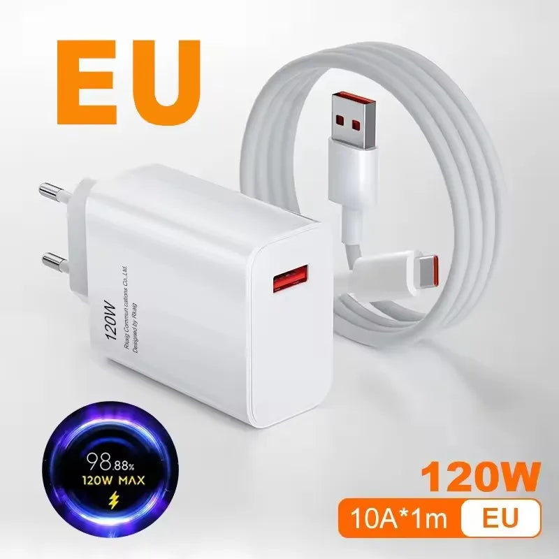 Xiaomi 120W Super Fast Charger Turbo Hyper Charge Adapter for Mi 15/14/13/11T Ultra Pro Redmi 12C Note 11-14 POCO F6/F7/X7 Pro