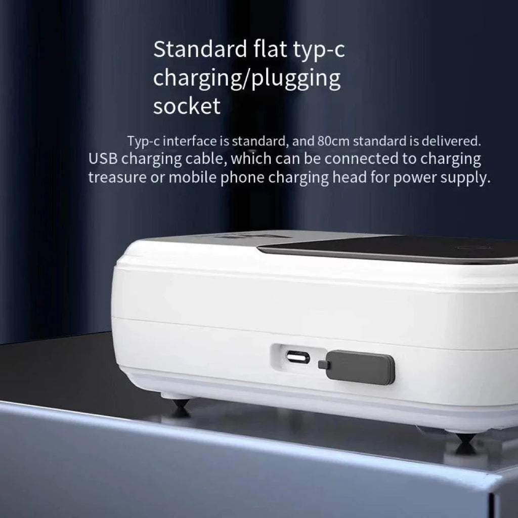 Rechargeable aquarium air pump with touch screen and USB Type-C charging port