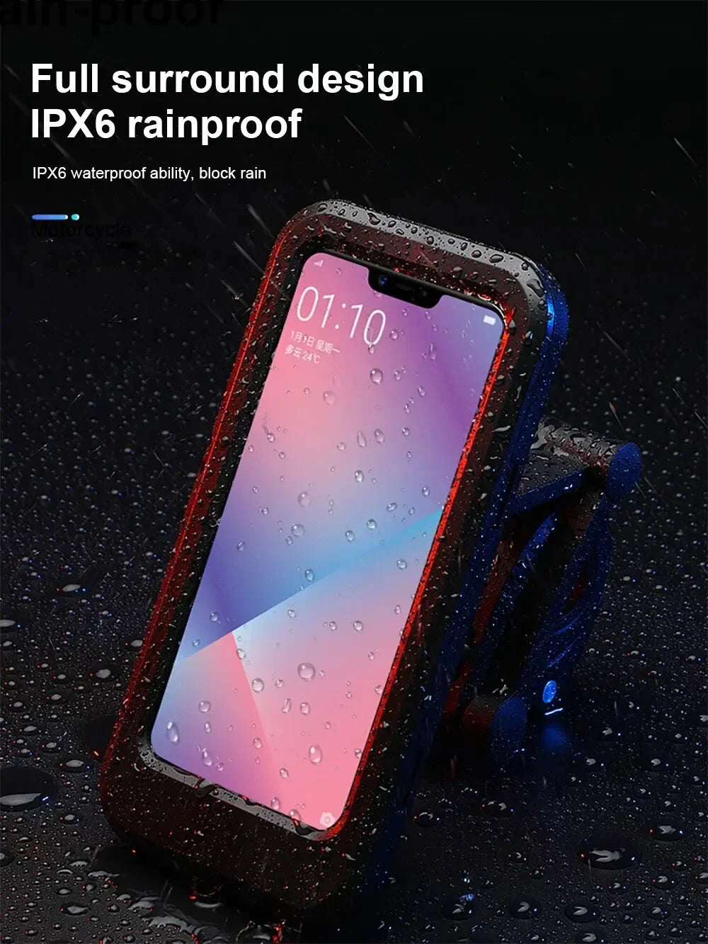 Universal Waterproof 360° Swivel Phone Mount for Motorcycle/Bike Adjustable GPS Holder for Cellphones & Navigation Apps