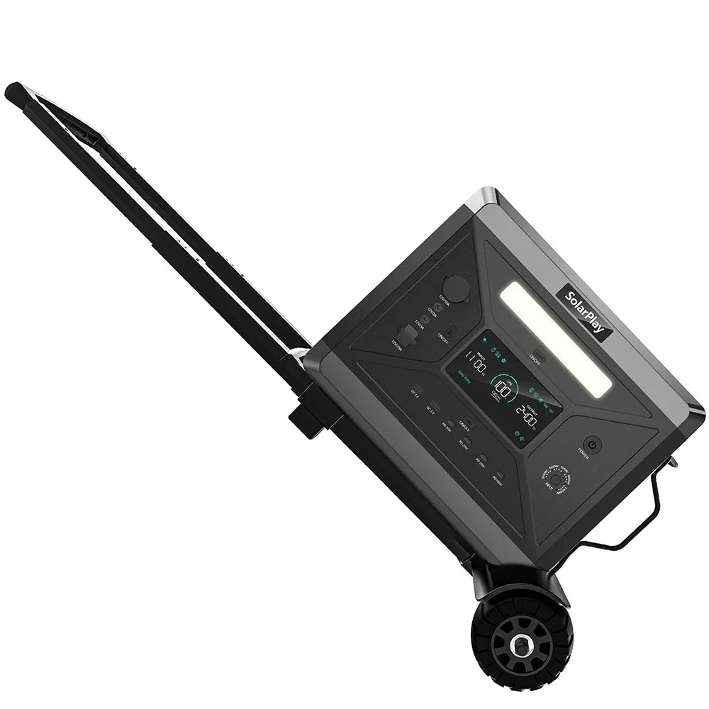 Hand Trolley for Portable Power Station Support Up to 50 lbs Adjustable Handle Flat Wheel