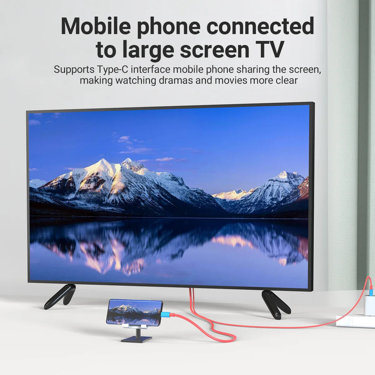 Type C to HDMI Cable with 5V USB Charging Portable Game HDTV Dock 4K HD Adapter for Steam Deck,IMac,IPad Pro,Surface
