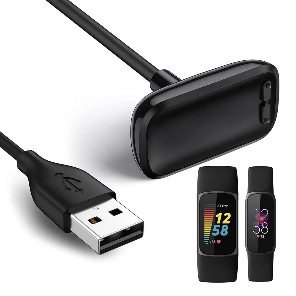 Charger For Fitbit Charge 5 / Charge 6 / Luxe Smart Watch USB Charging Cable Cord Dock Stand Accessories Fast Charger Cable