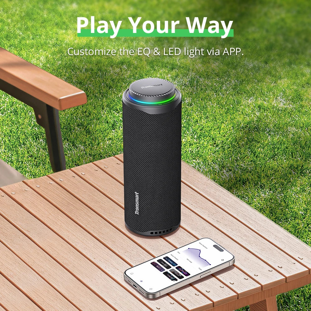 Tronsmart T8 Bluetooth Speaker 40W Outdoor Portable Speaker with Deep Bass, SoundPulse, Waterproof IPX7, APP Control,for Camping