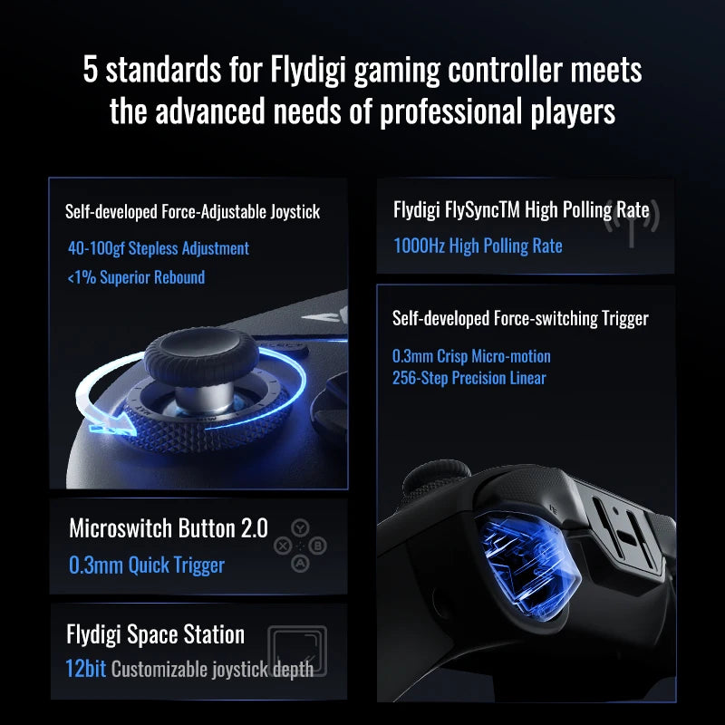 FLYDIGI Vader 4 Pro Gaming Controller Switchable Tirgger Support Elite Force PC NS Mobile TV Box PC Gamer PS Game Boy Gifts