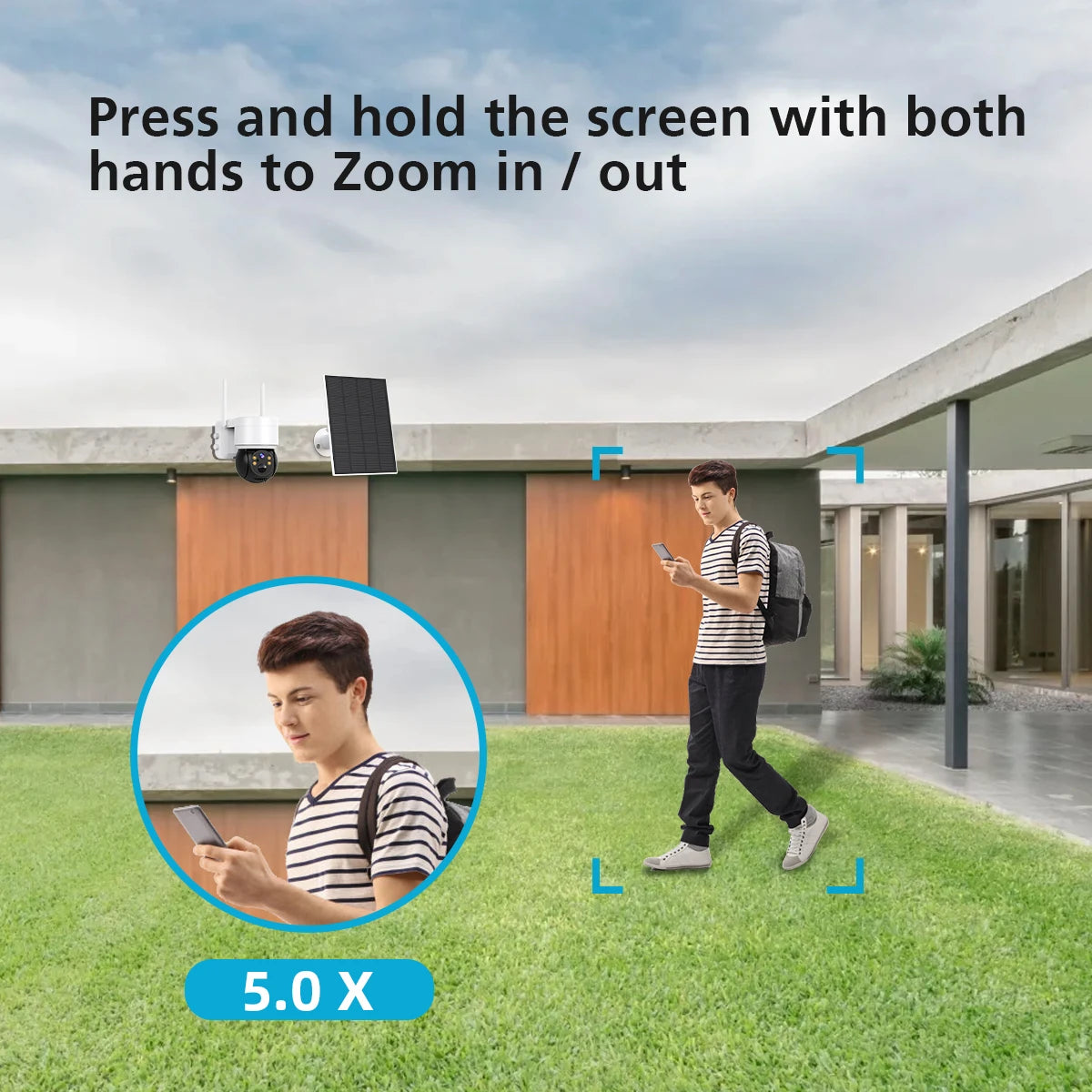 Solar Camera Outdoor Security WiFi Surveillance Cameras With Solar Panel Human Detection PTZ CCTV Camera