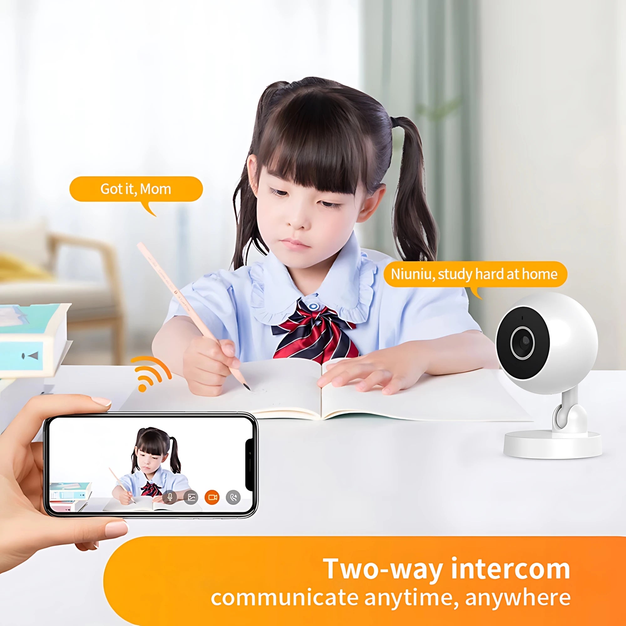 CCTV Smart 1080HD Wi-Fi Smart Home Security Camera 2MP HD Real-Time APP Alerts 2-Way Audio With Motion Tracking For Baby & Pet