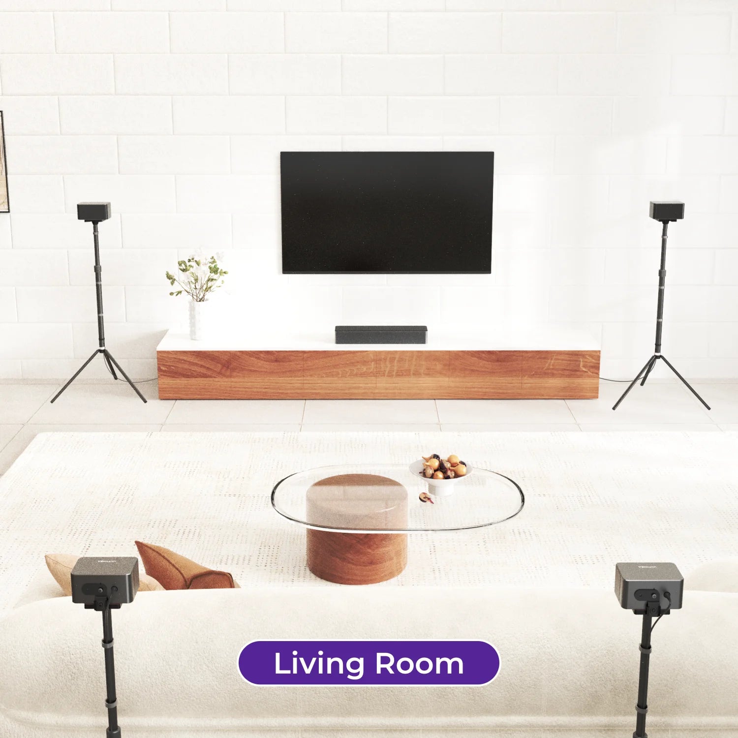 ULTIMEA Steady 310 Height Adjustable Speaker Stand from 62cm to 93cm for Surround Speakers with a Load Capacity of up to 3kg