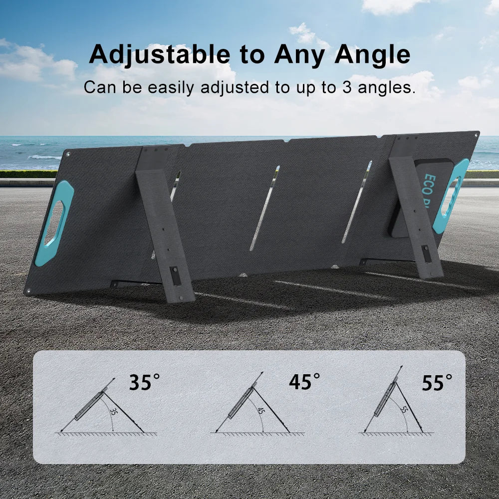 ECOPLAY 100W Flexible Solar Panels Outdoor Emergency Power Supply IP65 Waterproof Portable Folding Bag for RV Camping Fishing