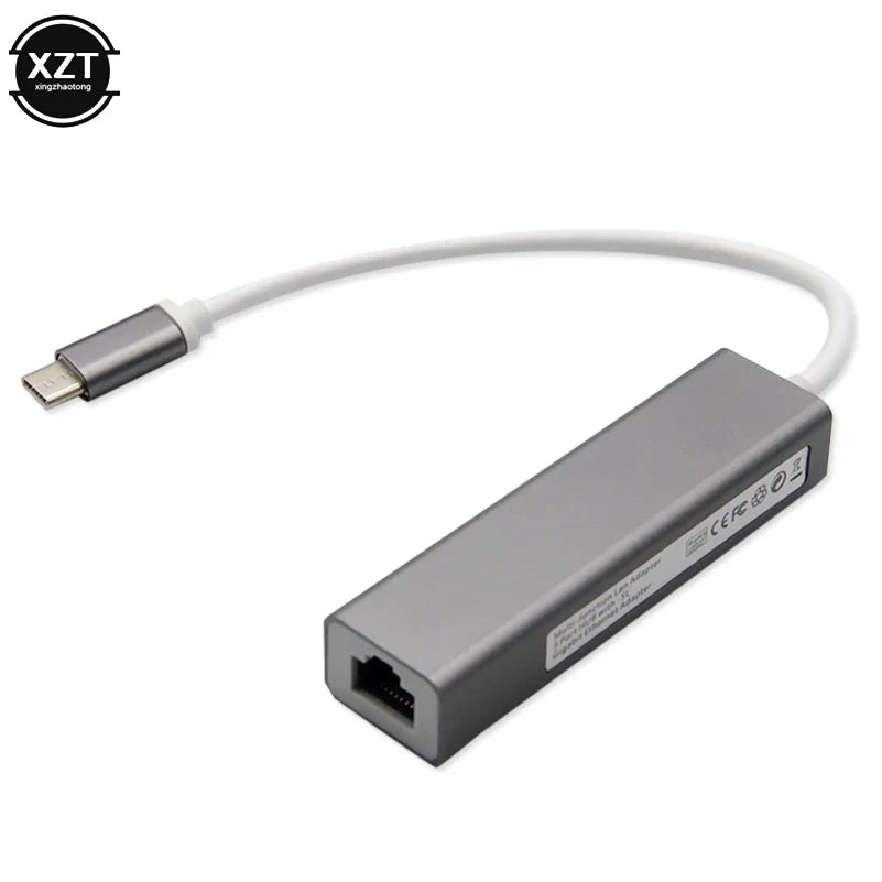 USB 3.0 Type C to 3-Port USB 3.0 Hub Docking Station with RJ45 100/1000 Gigabit Ethernet Network Adapter LAN Wired Converter