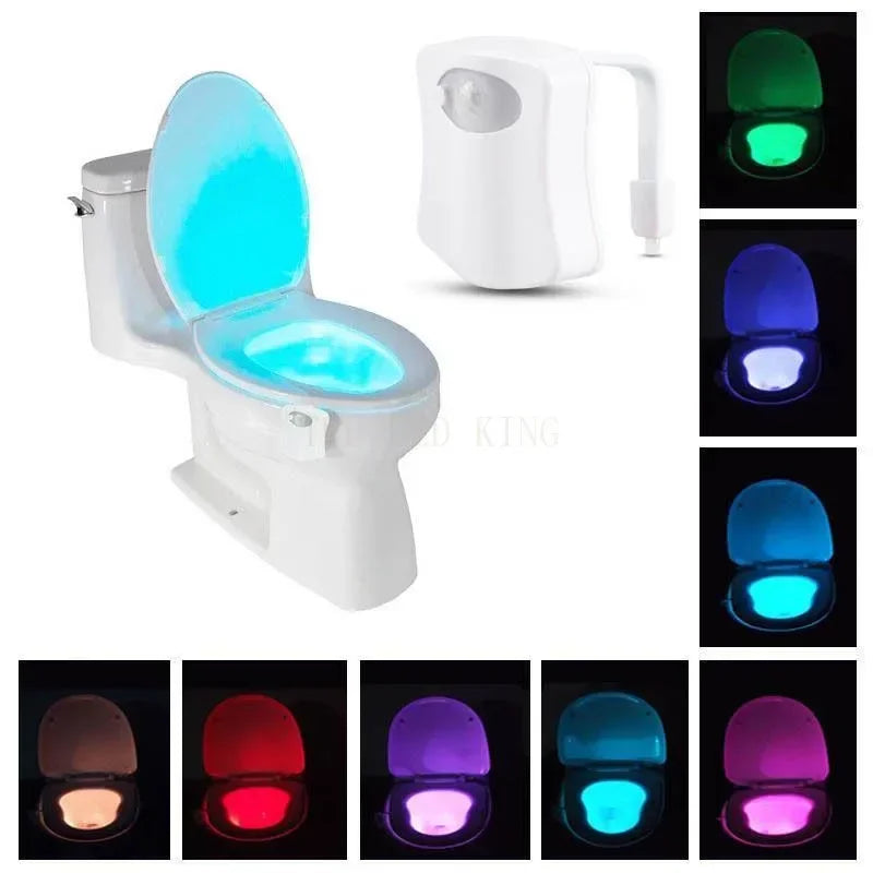 Toilet Night Light PIR Motion Sensor LED Light Toilet Bowl Light Washroom Night Lamp Battery-powered 7 Colors Changing Toilet