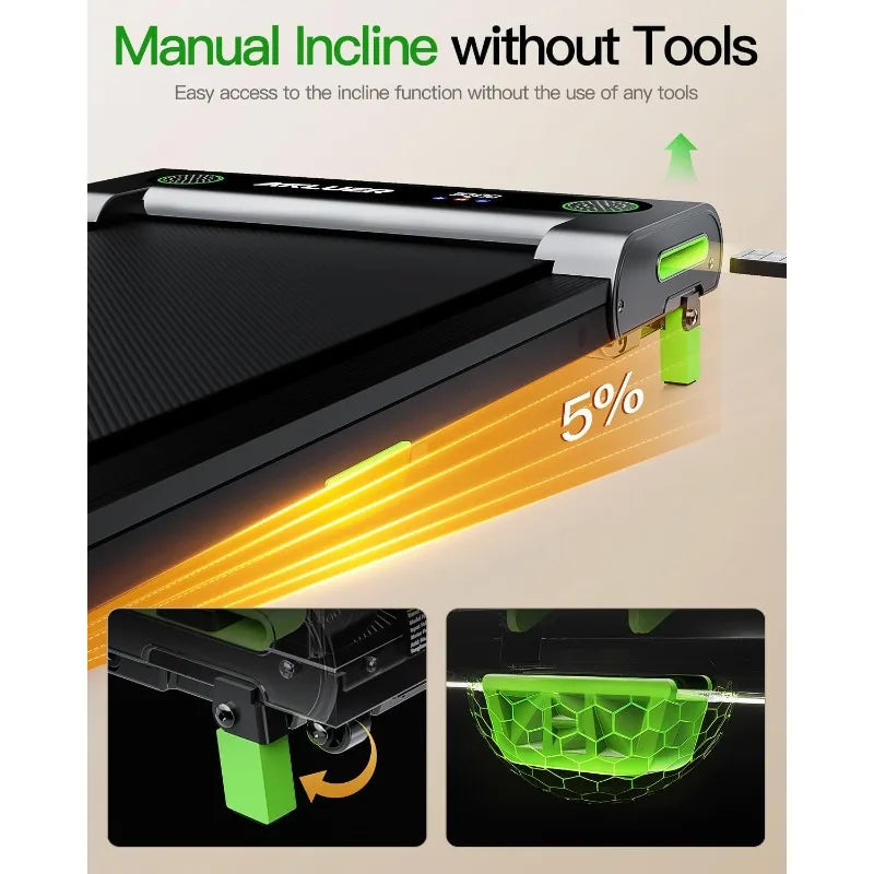 Walking Pad With Incline, Incline Treadmills For Home, 2.5 HP Under Desk Treadmill Small With Remote Control, Walking Pad