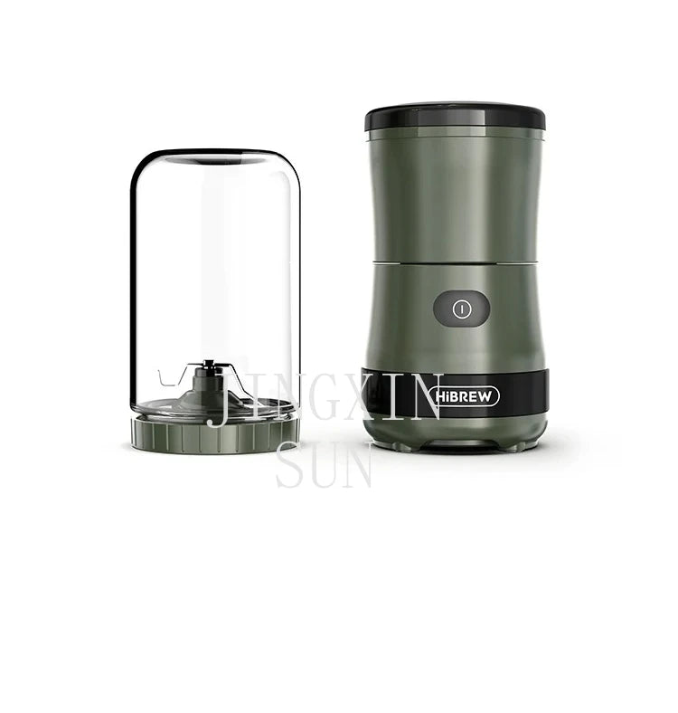 HiBREW Portable 3in1 Electric Coffee Grinder 2000mAh Double Cup Fruit Mixers Juicers Blender Ice Crusher Camping or Journey G2
