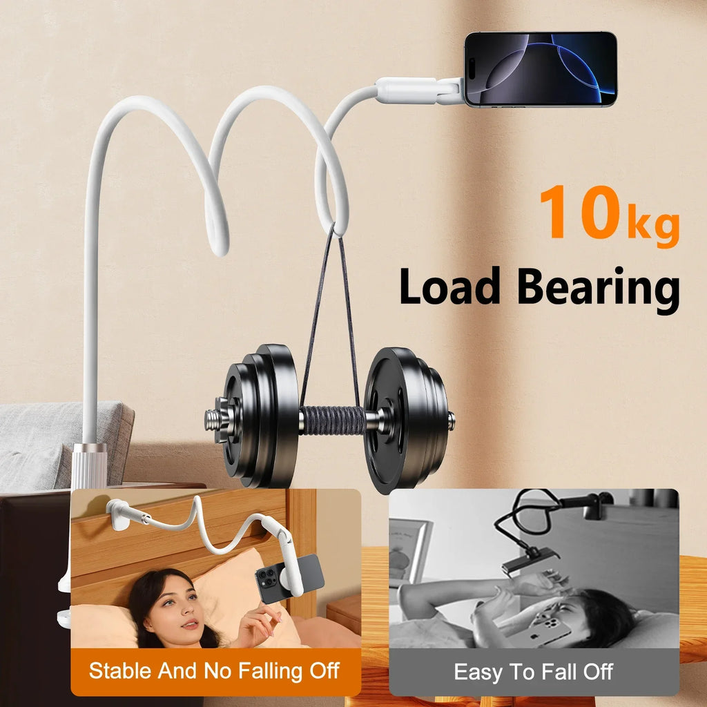 Oatabasf Magnetic Gooseneck Phone Stand Holder with Flexible Long Arm for Bed Lazy Bracket for 4-7" Phone Tablet Stand 4.7-13"