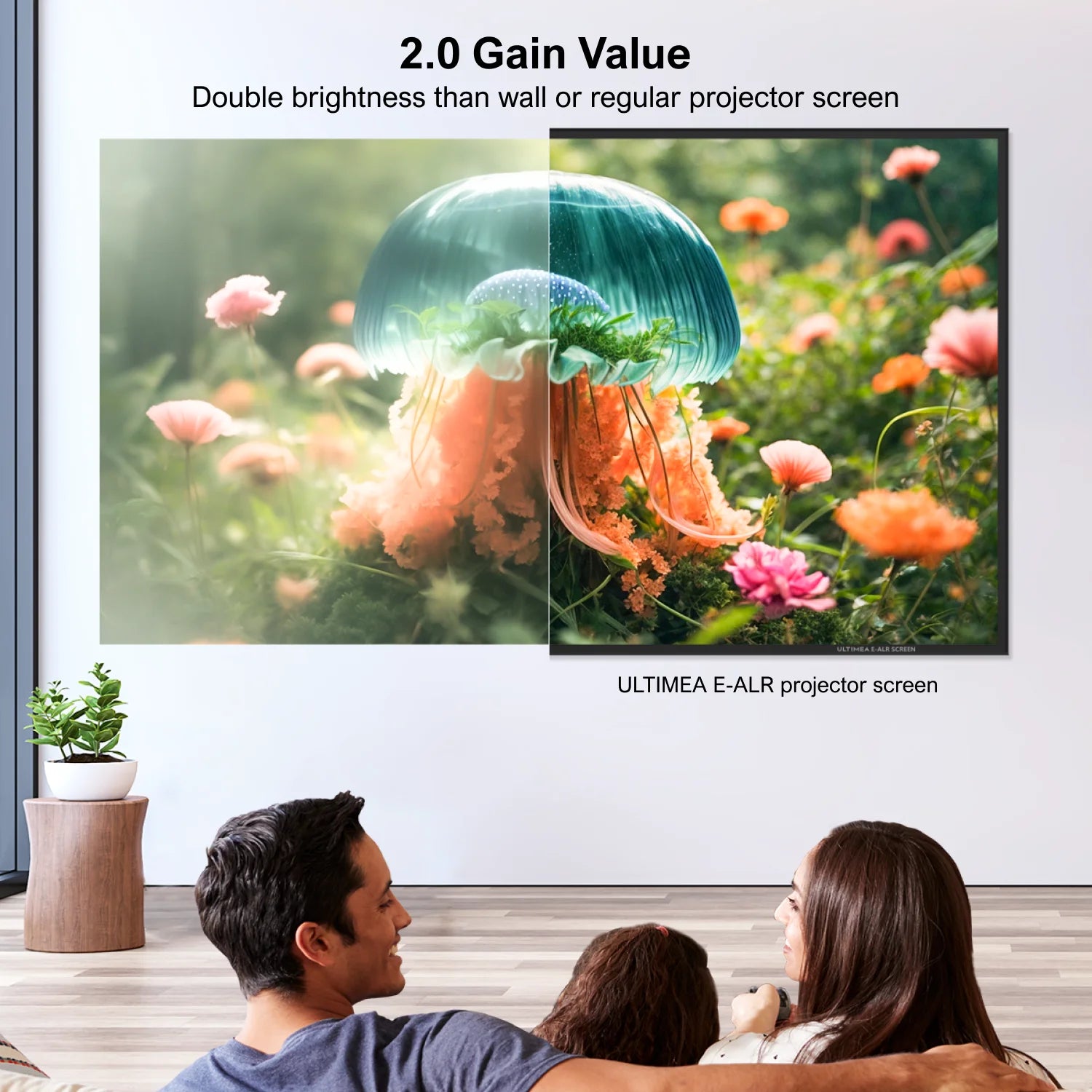 ULTIMEA Photon E-ALR Portable Projection Screen 16:9 4K HD Enhanced Ambient Light-Rejecting Screen For Outdoor, Home Theater