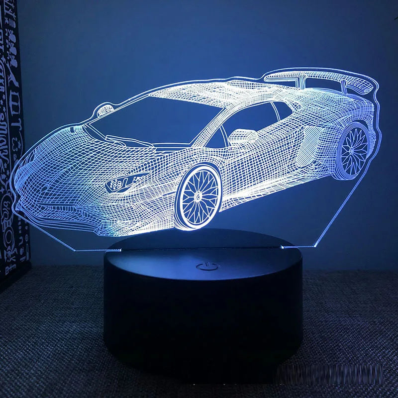 Formula 1 F1 Racing 3d LED Night Light Bedroom Custom Supercar Club Logo Write Name Superstar Lamp Birthday Gift For Boyfriend