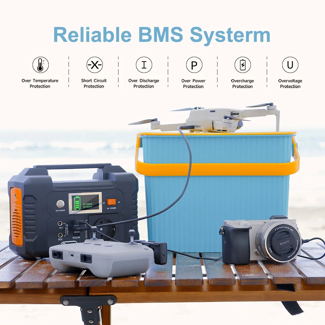 FF Flashfish E200 Portable Power Station 200W Solar Generator 151WH Battery AC DC Outdoor Camera Drone Power Supply Solar Charge