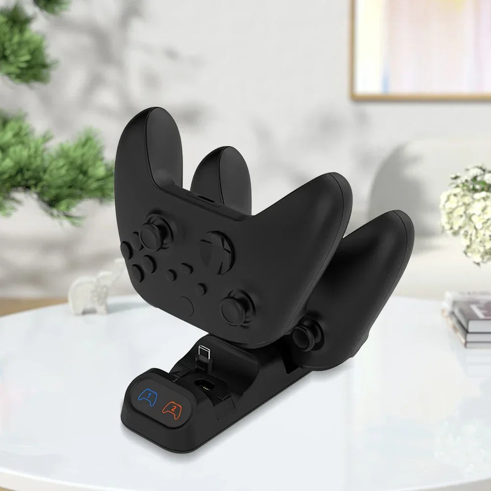 Dual Fast Charger Compatible with PS5/Xbox Series S/X Controller Charging Station Station with Indicator Gamepads Charger Dock
