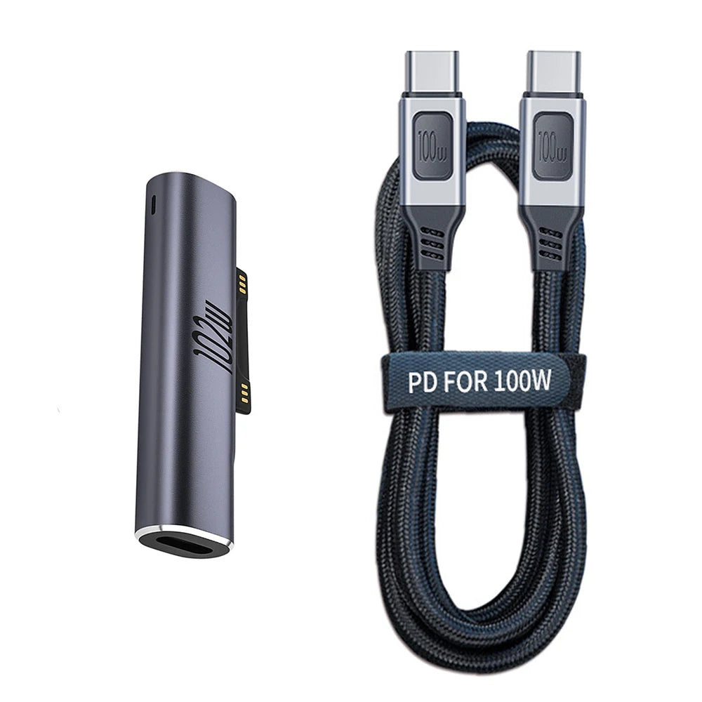 USB C PD 102W GaN Charger Converter 15V 3A Charging Adapter Compatible With Surface Pro X/7/6/5/4/3 Surface Laptop Book Go 1 2 3