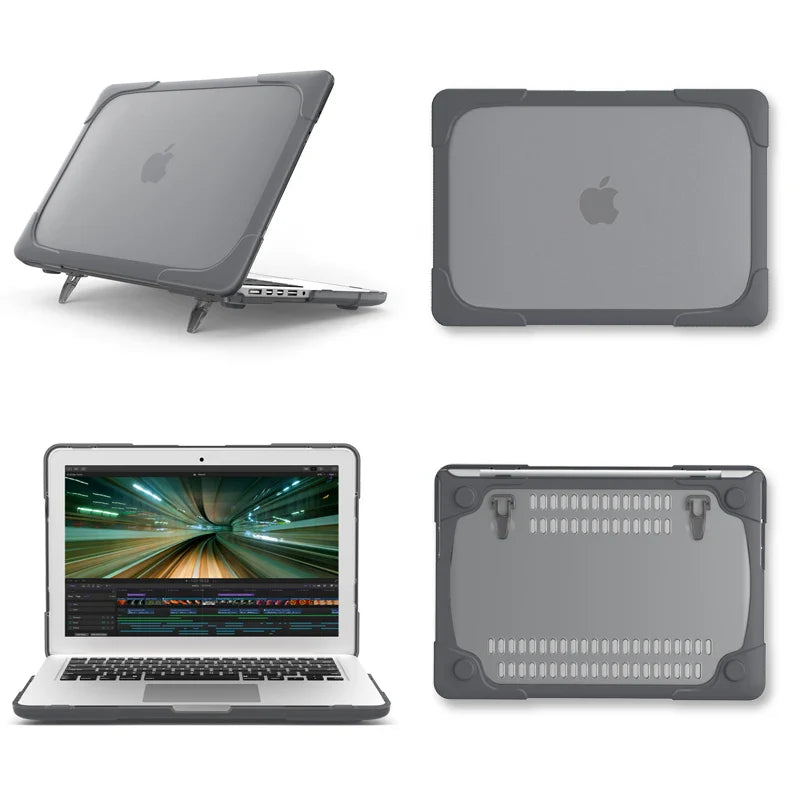 Stand Laptop Case for Air 13 A1369 A1466 MD760 Protection Cover for Retina 13/15 A1502 A1425 MD212 A1398 MC975 MC976 Shockproof