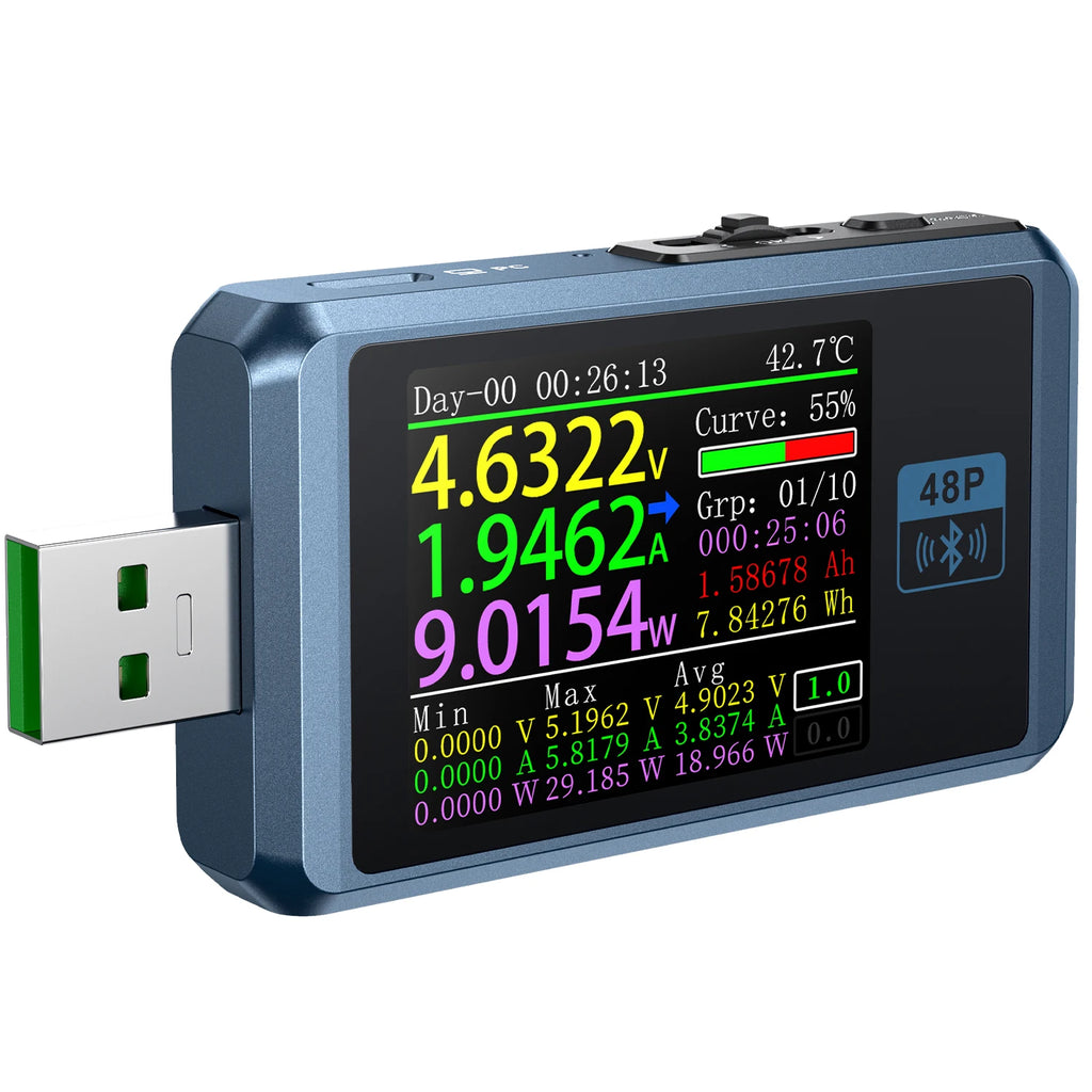 FNIRSI FNB48P USB Tester, Voltmeter, Ammeter, TYPE-C Fast Charging Detection Trigger Battery Capacity Tester,