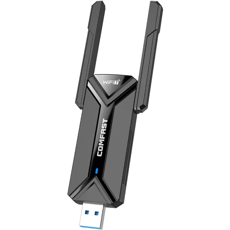 COMFAST WiFi 7 USB Adapter dual antennas tri-band 6500Mbps wireless network card USB 3.0 compatible with Windows 10/11