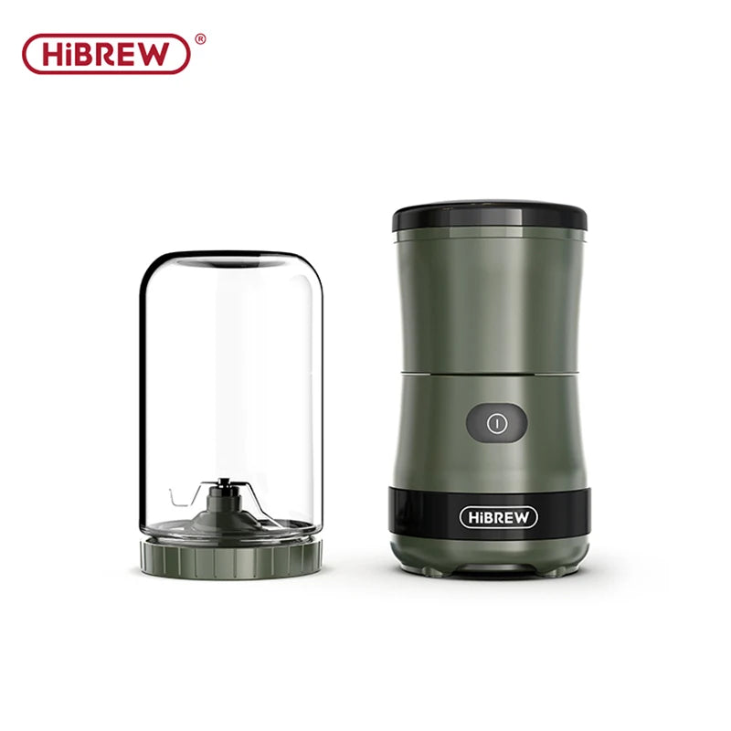 HiBREW Portable 3in1 Electric Coffee Grinder 2000mAh Double Cup Fruit Mixers Juicers Blender Ice Crusher Camping or Journey G2