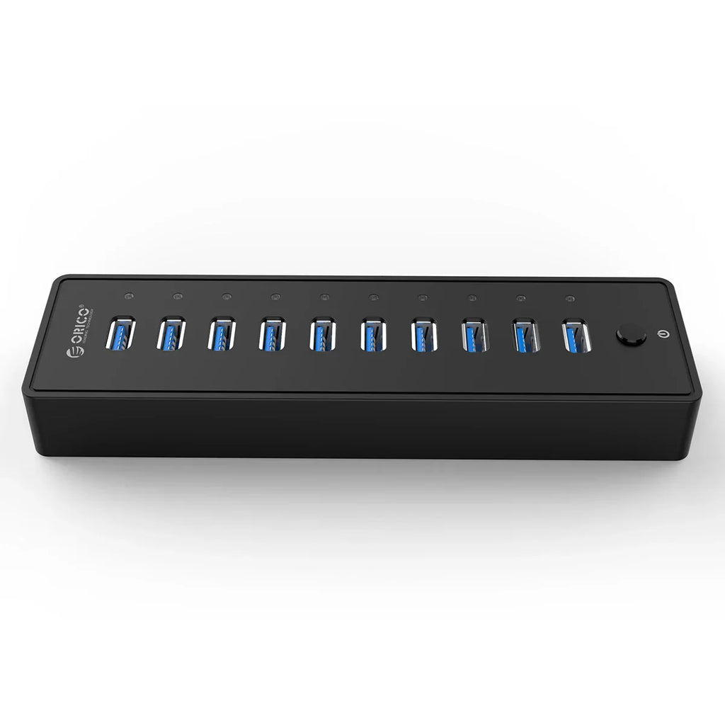 ORICO P10 USB HUB 10-port USB 3.0 and 2.0 high-speed splitter with 12V power adapter for PC and laptop