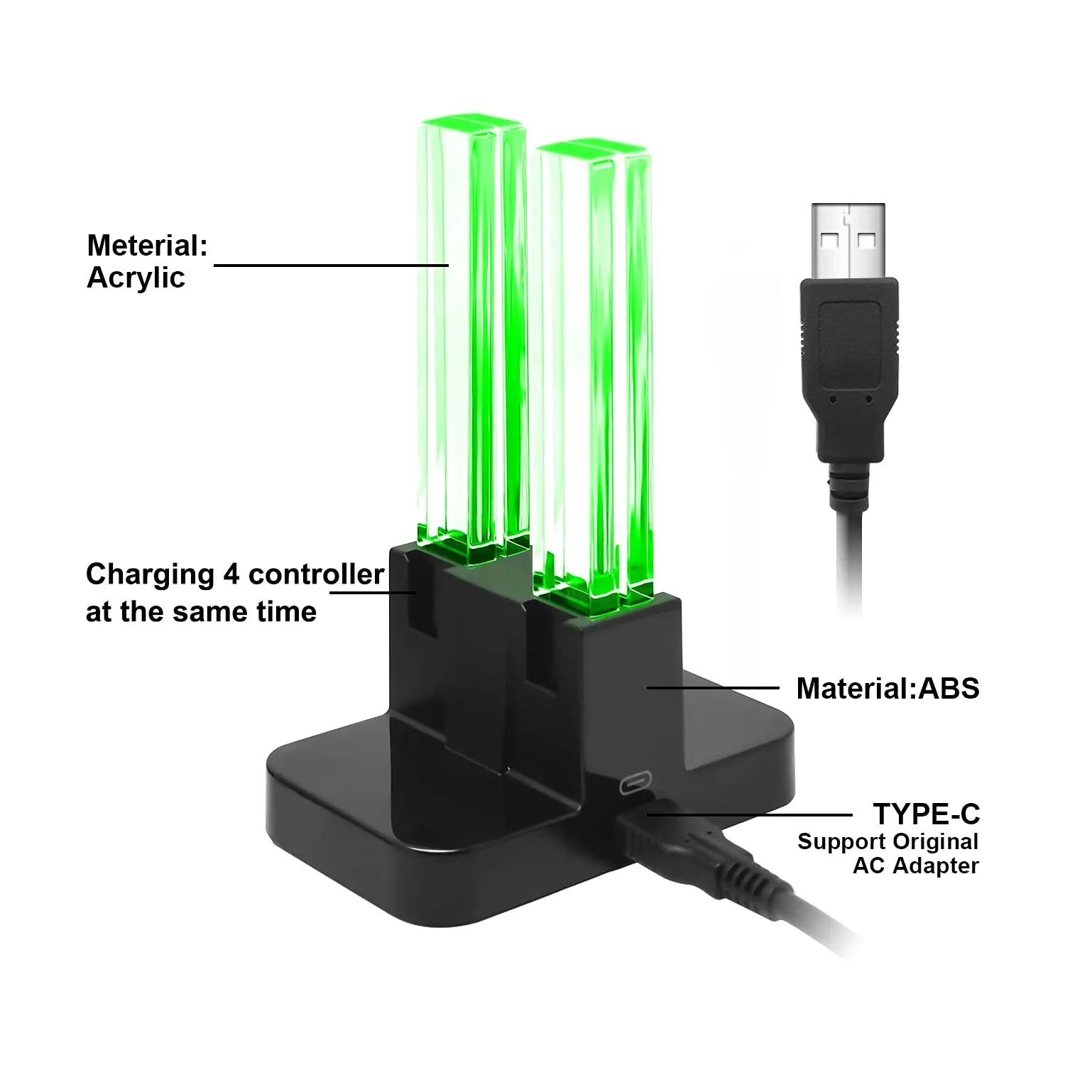 DOBE Charging Dock Compatible with Switch for Joy Con & OLED Model Controller with Lamppost LED Indication