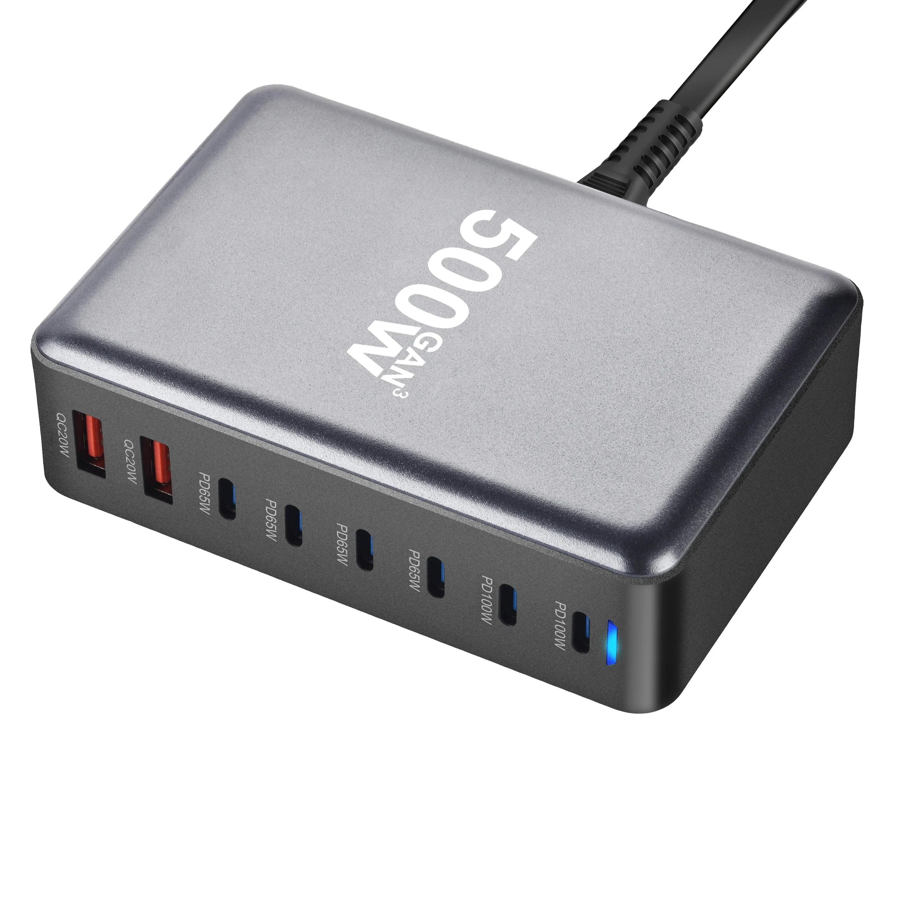 Multi Charging PD Charger 500W GaN 8 Port Desktop USB Type C fast charger