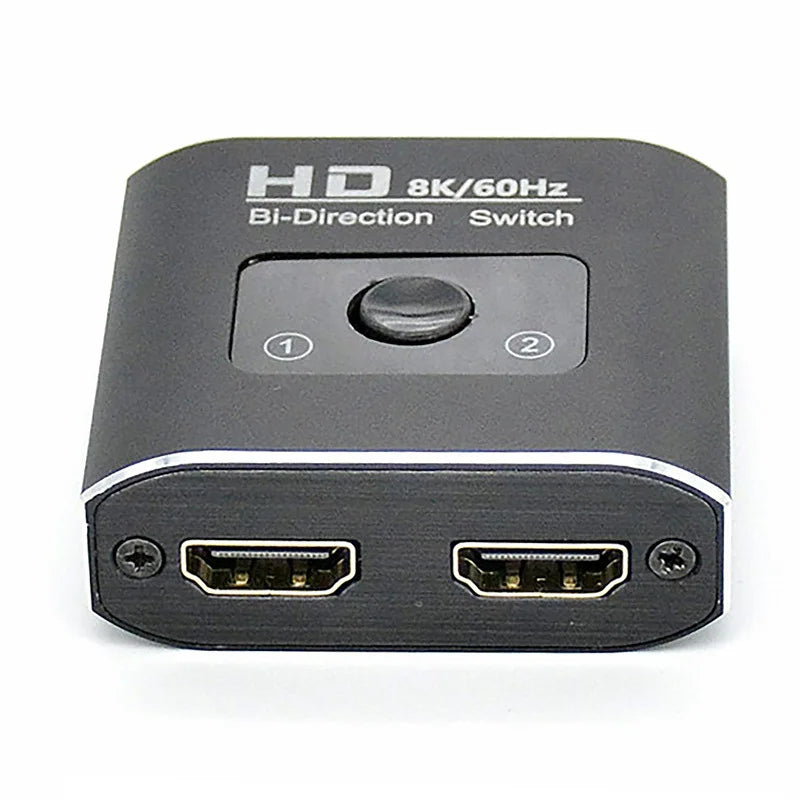 8K 60Hz HDMI Switch 2 Ports 2 In 1 Out Video Splitter for Laptop PC Xbox PS3/4/5 TV Box to Monitor TV Projector Adapter