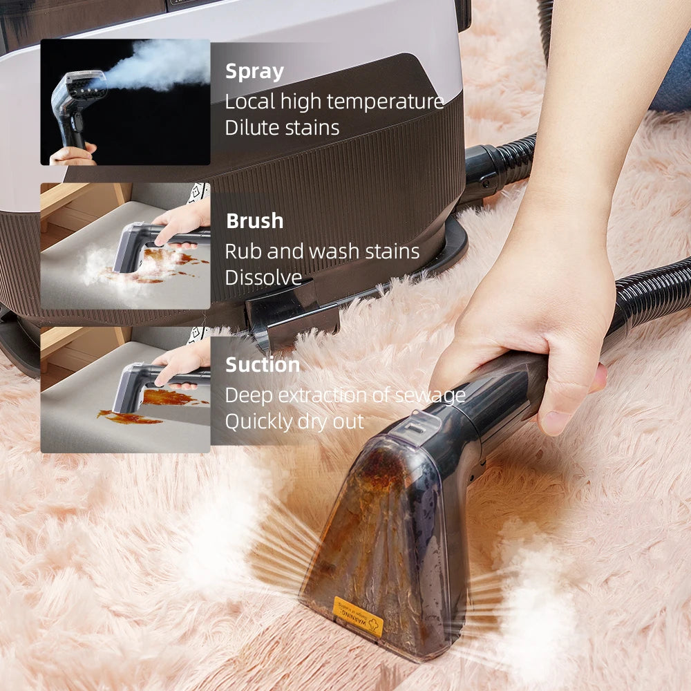 Portable Wet and Dry Vacuum Steam Point Cleaner Portable Point Wash Cleaner Carpet Area Carpet Interior Car