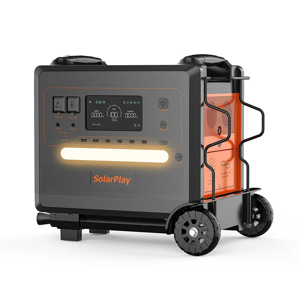 Hand Trolley for Portable Power Station Support Up to 50 lbs Adjustable Handle Flat Wheel