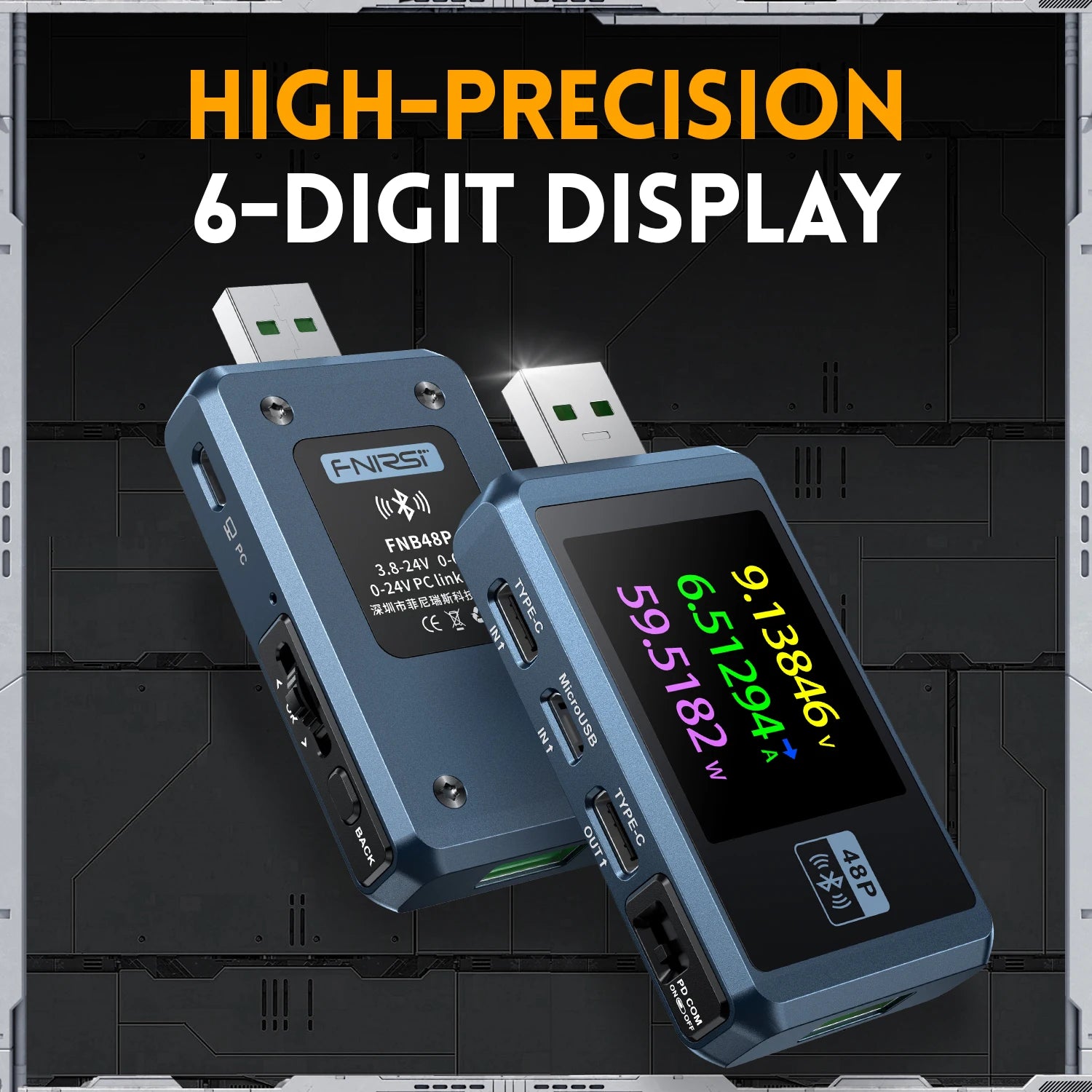 FNIRSI FNB48P USB Tester, Voltmeter, Ammeter, TYPE-C Fast Charging Detection Trigger Battery Capacity Tester,